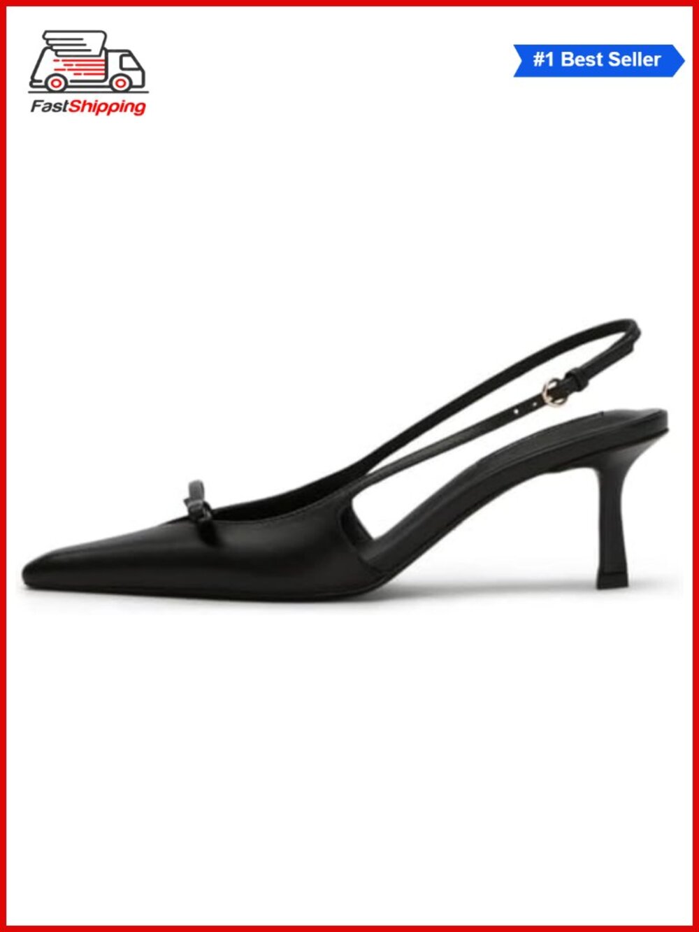 ✨Slingback Kitten Heels Pointed Toe Bow Pumps Dress Party Wedding Shoes